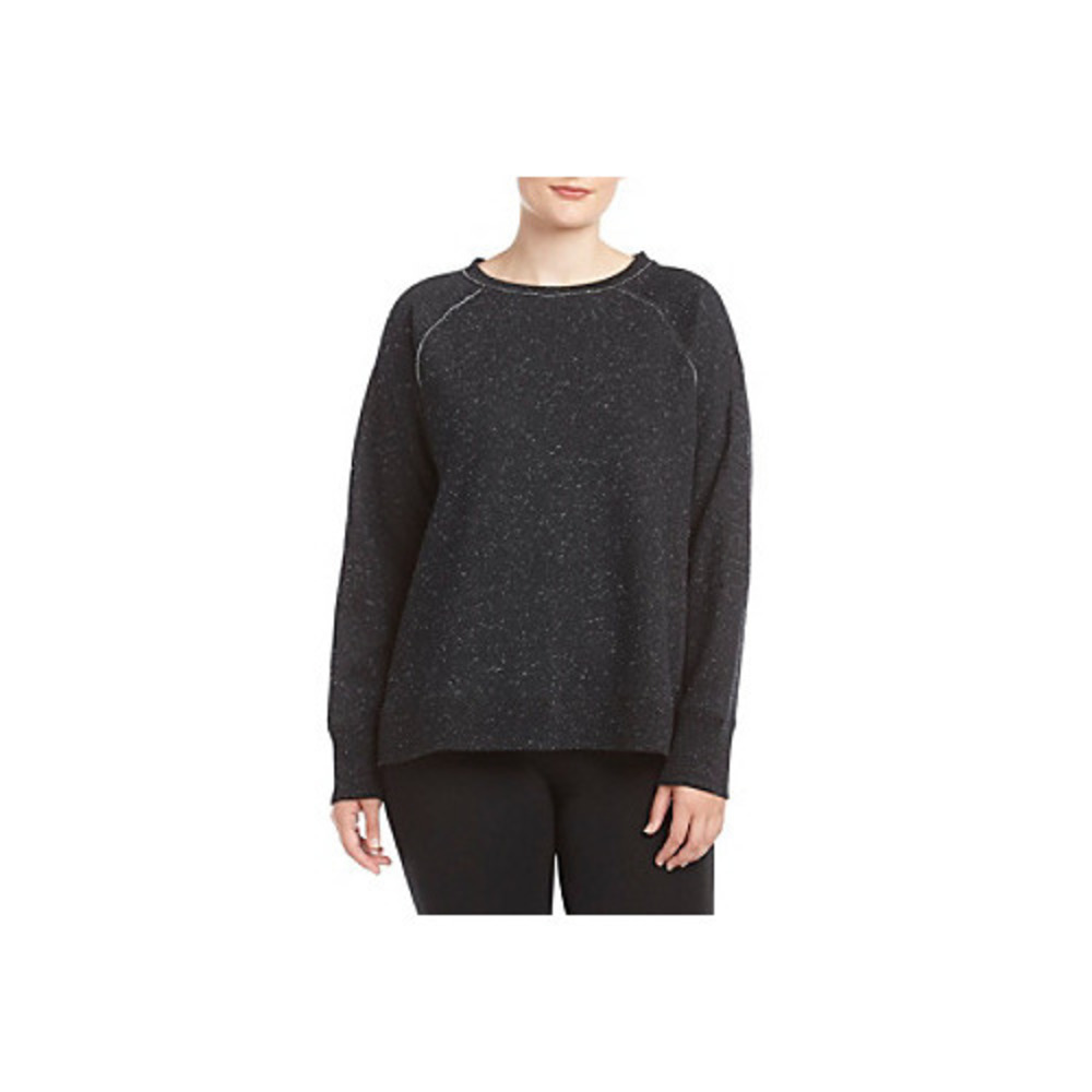 Calvin Klein Womens Performance Plus Size Cotton Embroidered Logo Sweatshirt 1X
